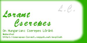 lorant cserepes business card