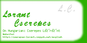 lorant cserepes business card